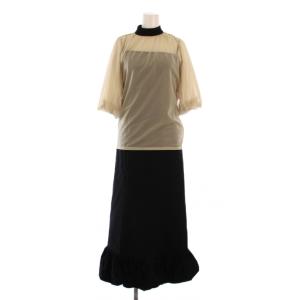 23SS LAYERED BALLOON HEM DRESS キャミワンピース ロング ブラウス シャツ