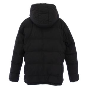 AKM ダウンジャケット アウター ジップアップ フード ナイロン 裏地カモフラ 迷彩柄 XL 黒 ブラック /BB