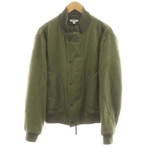 ブルゾン ジャケット ジップアップ リブ コットン M カーキ /AN22