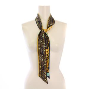 ラッピー スカーフ ハート柄 ストライプ柄 ロゴ 総柄 紺 ネイビー 黄色 イエロー /BB OH