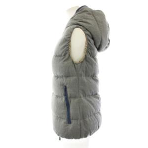 DUVETICA フェベデュエ FEBEDUE ダウンベスト アウター フード 40 グレー 紺 ネイビー D.911.00.OS/1087
