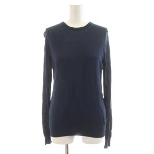 ニット カットソー 長袖 シルク 絹 1 紺 ネイビー SL1S /AN37