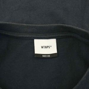 WTAPS Tシャツ カットソー 半袖 クルーネック ロゴ プリント コットン 02 紺 ネイビー /KU