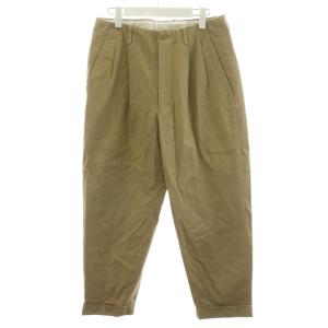 テーパードパンツ タック ジッパーフライ コットン 36 ベージュ 5119-81516 /AN14