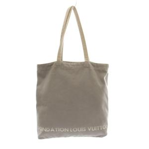 LOUIS VUITTON Fondation Louis Vuitton フォンダシオン トートバッグ キャンバス ロゴ グレージュ