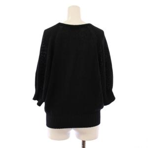 ANAYI ワシカノコドルマンスリーブプルオーバー ニット 五分袖 クルーネック 38 黒 ブラック 102118-16-650-95