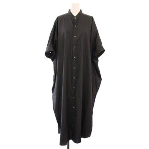 DAY THE MILLY SH OP シャツワンピース バンドカラー 半袖 ロング 1 グレー 300D375E02BLK