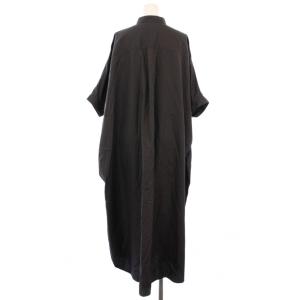 upper hights DAY THE MILLY SH OP シャツワンピース バンドカラー 半袖 ロング 1 グレー 300D375E02BLK