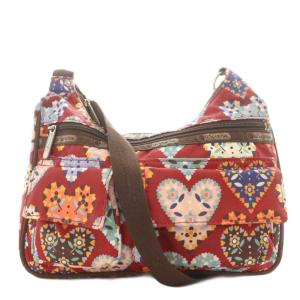 ショルダーバッグ ハート 花柄 総柄 ナイロン 赤 レッド /AN1
