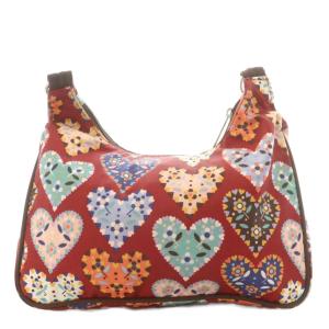 LesportSAC ショルダーバッグ ハート 花柄 総柄 ナイロン 赤 レッド /AN1