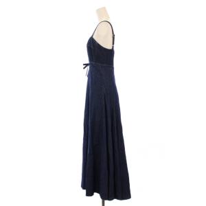 kate spade new york フレアワンピース マキシ ロング キャミソール デニム リボン 0 インディゴ /BB