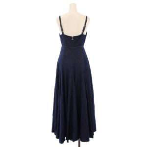 kate spade new york フレアワンピース マキシ ロング キャミソール デニム リボン 0 インディゴ /BB