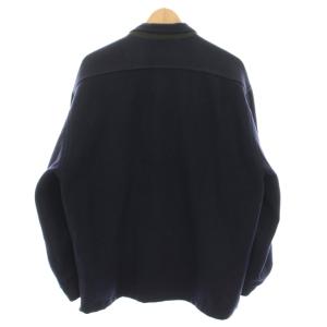 STUSSY ウールジャケット ブルゾン アウター ロゴ刺繍 L 紺 ネイビー /YT