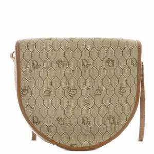 Christian Dior ハニカム柄 ショルダーバッグ ベージュ