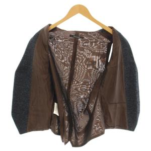 TAGLIATORE ベスト ジレ 切替 ウール シルク混 50 紺 ネイビー 茶 ブラウン 07UIK125 /KU