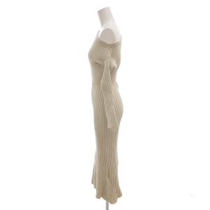 SNIDEL 24AW ワンショルアシンメニットワンピース F スリット アシンメトリー マキシ ロング アイボリー