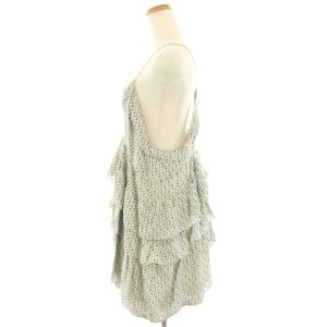 ISABEL MARANT ETOILE キャミソール チュニック ティアード 絹 シルク 総柄 プリント 1 アイボリー 青 ブルー 10-040-410-7916-1-0