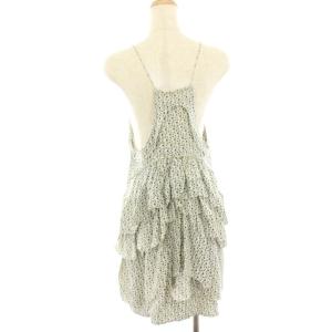 ISABEL MARANT ETOILE キャミソール チュニック ティアード 絹 シルク 総柄 プリント 1 アイボリー 青 ブルー 10-040-410-7916-1-0