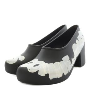 ×MELISSA パンプス チャンキーヒール ペイント 24.5cm ブラック