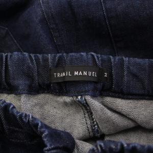 TRAVAIL MANUEL ストレッチデニムペグパンツ ジーンズ イージー ウエストゴム M インディゴ TM5012-211-1