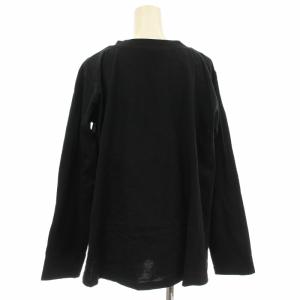MidiUmi ビッグシルエット ロンT カットソー 長袖 Tシャツ 無地 F 黒 ブラック /G