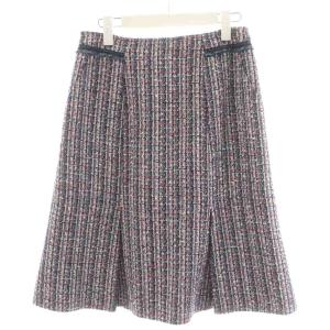 NEMIKA フレアスカート ひざ丈 ツイード 11 ピンク 紺 ネイビー AV0800491 /AN63