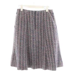 Leilian NEMIKA フレアスカート ひざ丈 ツイード 11 ピンク 紺 ネイビー AV0800491 /AN63