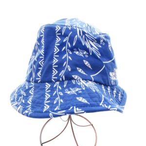 THE NORTH FACE ノベルティコンパクトダブルビルハット 帽子 サファリハット バケハ 総柄 M 青 ブルー NN01611