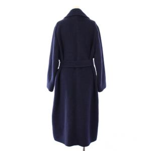 IENA チェスターコート アウター ロング丈 ダブル ウール アルパカ混 ベルト 36 紺 ネイビー /BB