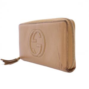 GUCCI ソーホー 長財布 ラウンドファスナー レザー ベージュ 308004 /BM OH