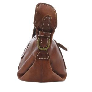 Dakota ショルダーバッグ 編み込み レザー 茶 ブラウン /JS