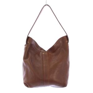 ハンドバッグ レザー Vカット ワンカラー 無地 茶 ブラウン /BB