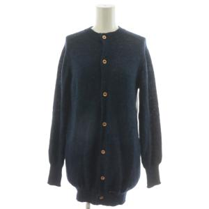 カーディガン ウール アルパカ混 2 紺 ネイビー 7-10-8054 /AN41