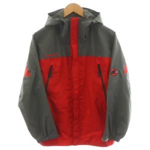 ゴアテックスMGBレインスーツ マウンテンパーカー ロゴ ジップアップ S グレー 赤 レッド JP1030003