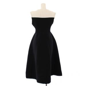 CELFORD 襟付きノースリーブホールガーメントワンピース フレア ミモレ ロング ノースリーブ バイカラー ストレッチ