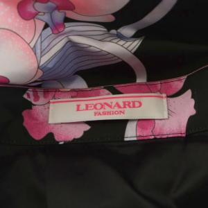 LEONARD FASHION フレアスカート 花柄 2 ピンク ブラック 0332002