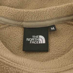 THE NORTH FACE マイクロフリースクルー Micro Fleece Crew スウェット トレーナー ロゴ 刺繍 M ベージュ