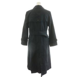 Paul Stuart トレンチコート ロング丈 ライナー付き ベルト付き コットン 絹 シルク混 アウター 4 紺 ネイビー
