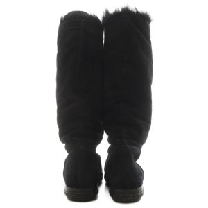 miumiu ムートンブーツ ロングブーツ ビジュー ボア スエード 37 黒 ブラック 5W9461 /AN18