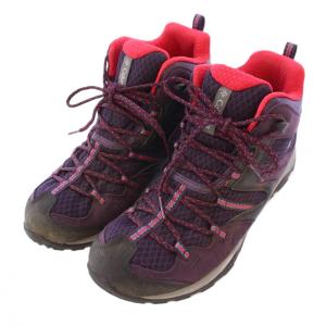Columbia トレッキングシューズ ハイカットスニーカー メッシュ 切替 US8 25cm 紫 パープル ピンク /BB