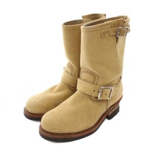 羽タグ 8268 スエード エンジニアブーツ US6 ベージュ