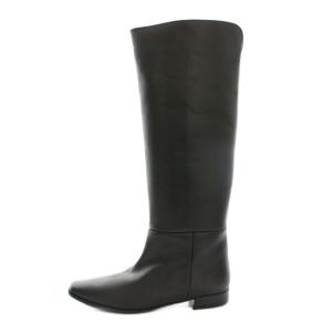 FABIO RUSCONI ミサ MISSA ブーツ ロング スクエアトゥ ローヒール レザー 37 黒 ブラック /YT