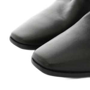 FABIO RUSCONI ミサ MISSA ブーツ ロング スクエアトゥ ローヒール レザー 37 黒 ブラック /YT