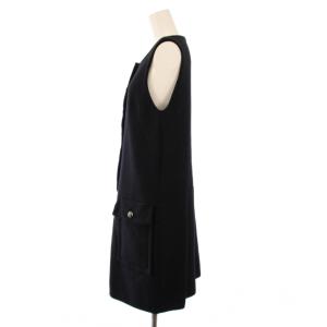 ADORE ワンピース ひざ丈 ノースリーブ クルーネック ウール 36 黒 ブラック /BB