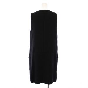 ADORE ワンピース ひざ丈 ノースリーブ クルーネック ウール 36 黒 ブラック /BB