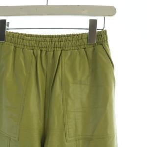 MAISON SPECIAL フェイクレザーパンツ テーパードパンツ イージー 裾ジップ 36 緑 グリーン 21211465114