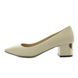 JIMMY CHOO RYDEA PUMP パンプス チャンキーヒール スクエアトゥ レザー 37 白 ホワイト /AN14