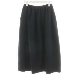 フレアスカート ミモレ ロング コットン 紺 ネイビー J0593US161 /AN42