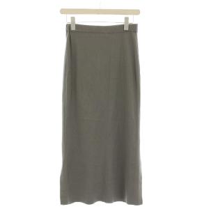 Theory MAXI SKIRT ニットスカート ロング タイト スリット リブニット P グレー 01-8207701-032