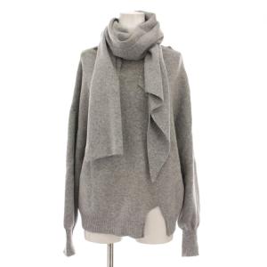 マフラー付ニット セーター 長袖 グレー 0282140350 /YM